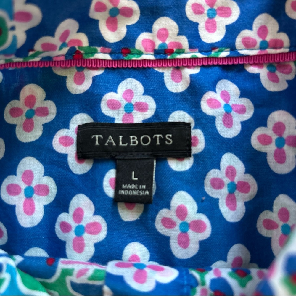 Talbots Women’s Multicolor Patchwork-Style Button… - image 5